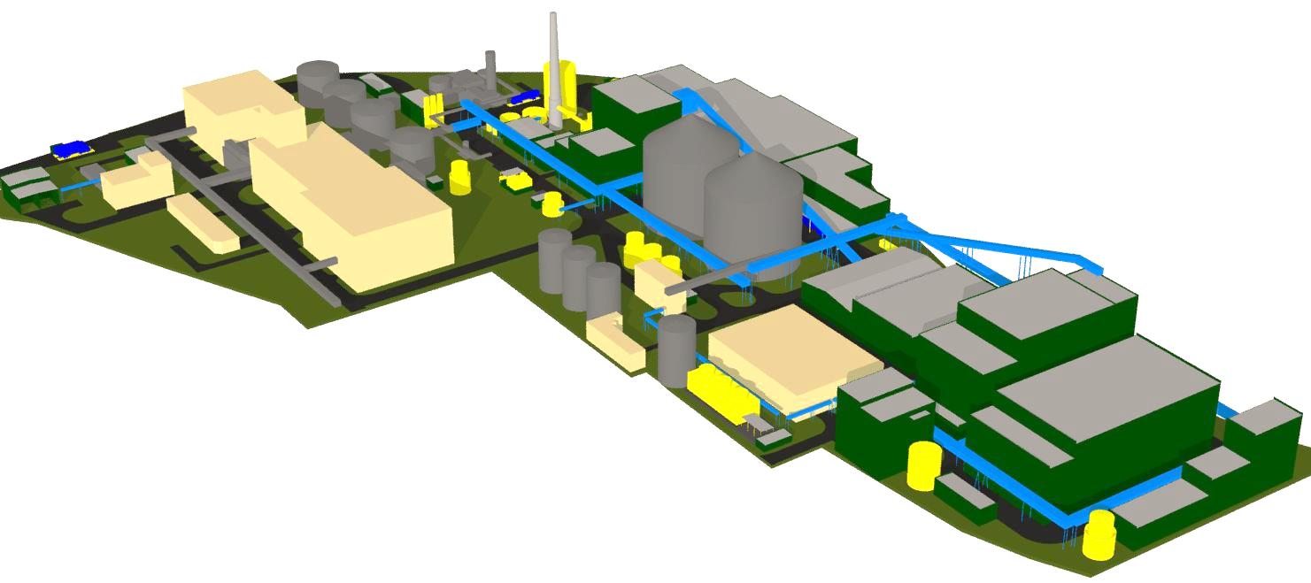 Site model of the second-generation bioethanol plant