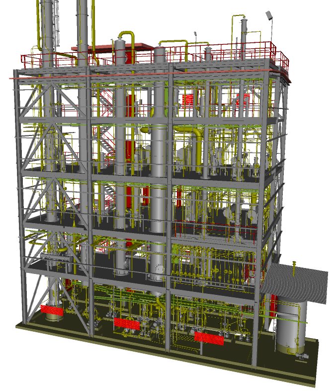 3D model of the distillation and rectification unit in Leopoldov